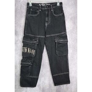 Ninth Hall Black Cargo Pants with Pocket Detailing